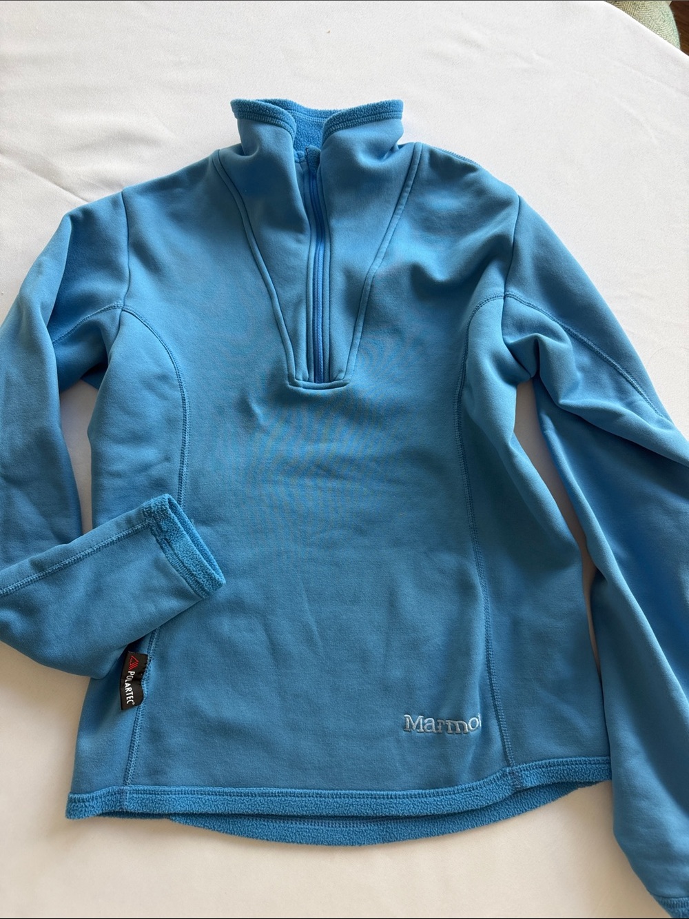 Marmot Women's Sky Blue Quarter-Zip Fleece Pullover- medium